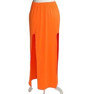 Uluwatu Collection Double Front Slit Sheer Swim Cover Skirt Size M NEW